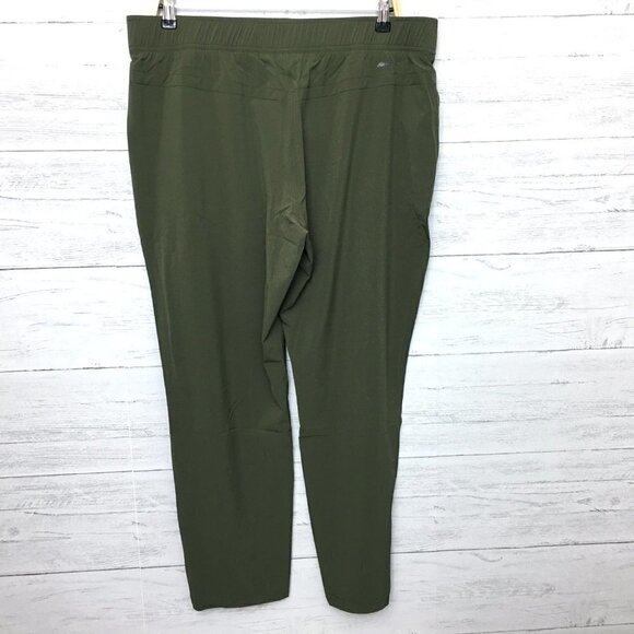 NEW Eddie Bauer Women's Pants Green Escapelite Slim Ankle Elastic Waist Large - Picture 2 of 12